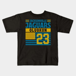 Jacksonville Jaguars Oluokun 23 American Flag Football Kids T-Shirt